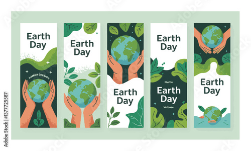 A modern vector illustration set celebrating Earth Day. easily editable.