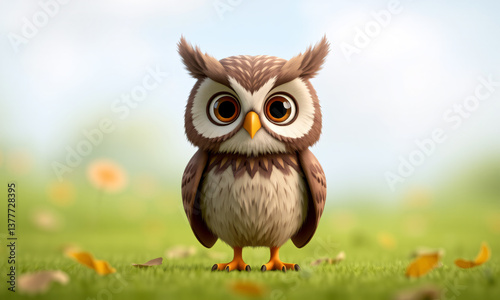 cute 3d character of Wise Owl – Intelligent observant and full of wisdom