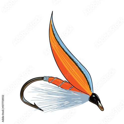 fly fishing flies hook illustration logo vector image t shirt