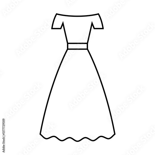 Dress icon vector. frock illustration sign. Fashion symbol or logo.