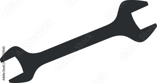 Silhouette of a wrench tool used for repair and maintenance work in various industries.