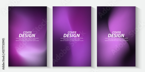 set of Blurred gradient banner and flayer background. Simple soft light backdrop on blue, purple, green, white, and blue sky. Gradient template design for poster, social post and cover book.