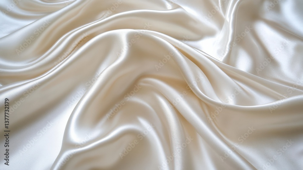 Fototapeta premium Luxurious White Satin Fabric: Elegant Smooth Texture for Fashion and Decor