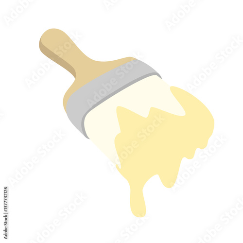 Vector image of a repair tool in cartoon style. Brush. Construction and housework concept. 