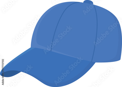 Blue baseball cap isolated on white background. Illustration with sports hat
