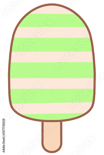 Cute Green Tea and Vanilla Popsicle Summer Element