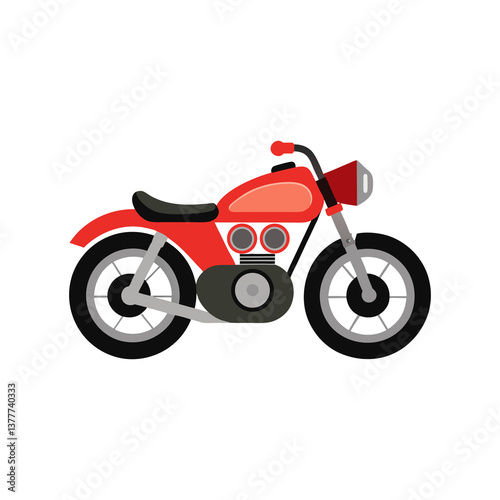 red motorcycle on white background