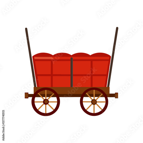 old carriage on white background