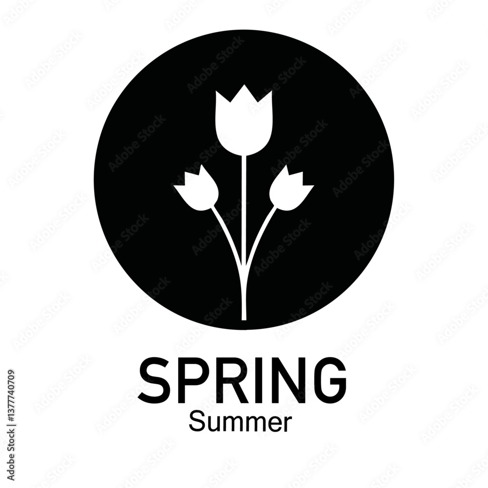 abstract flower logo vector Spring Summer icon silhouette design