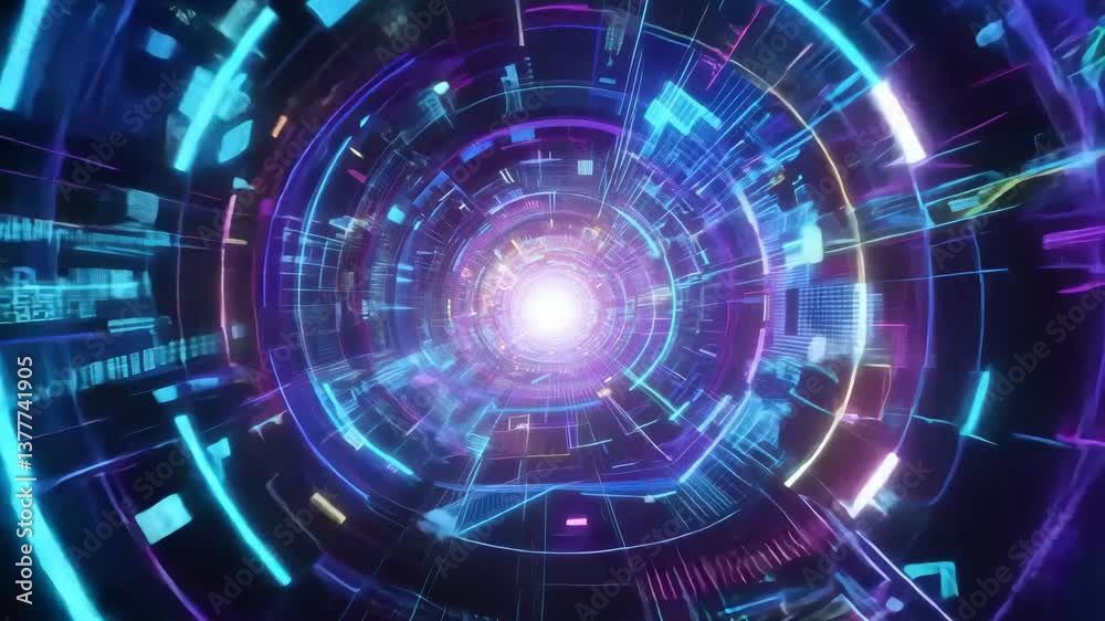 Abstract glowing technology tunnel background Abstract glowing technology tunnel background