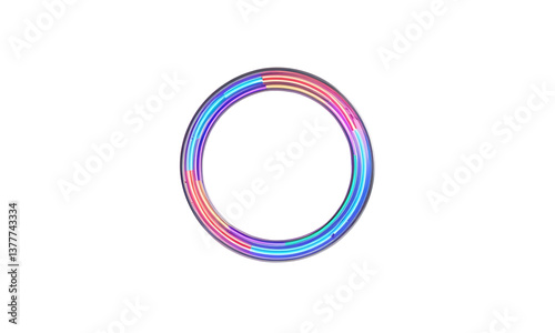 circular frame with futuristic neon lines