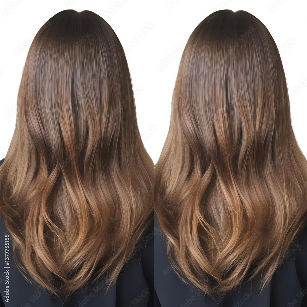 Naklejka premium A collage of a woman's hair isolated on a transparent background