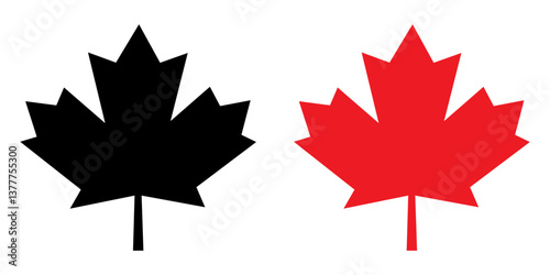 Canada leaf flag icon simple design