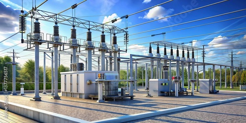 High Voltage 115kV Electrical Substation Power Transmission Energy Infrastructure