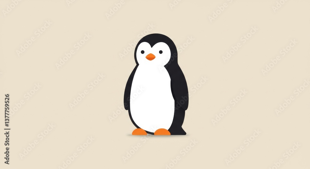 Obraz premium Penguin illustration black white