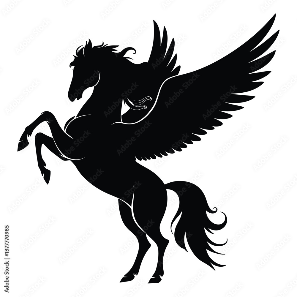 Fototapeta premium Black silhouette of a horse