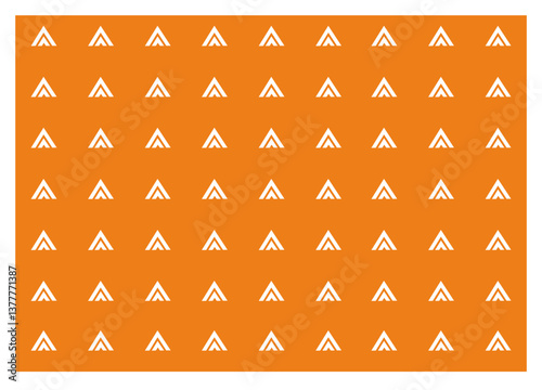 Geometric pattern: seamless white double triangle on an orange background