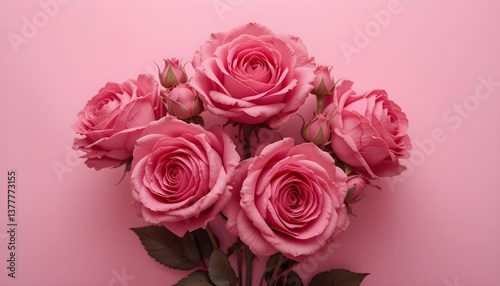  Delicate Pink Dry Roses on Soft Pink Background: A Beautiful, Subtle Floral Composition