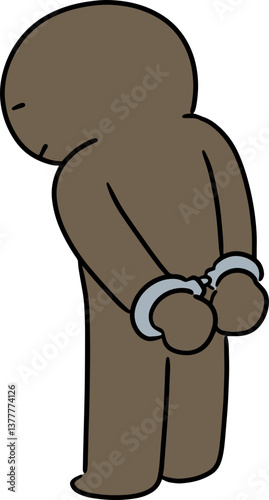 Illustration of man got handcuffed
