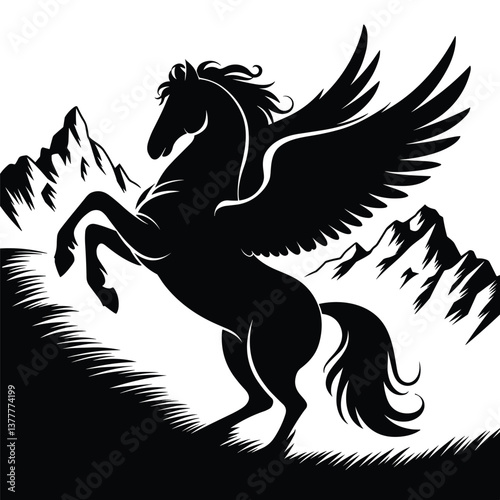Black silhouette of a horse