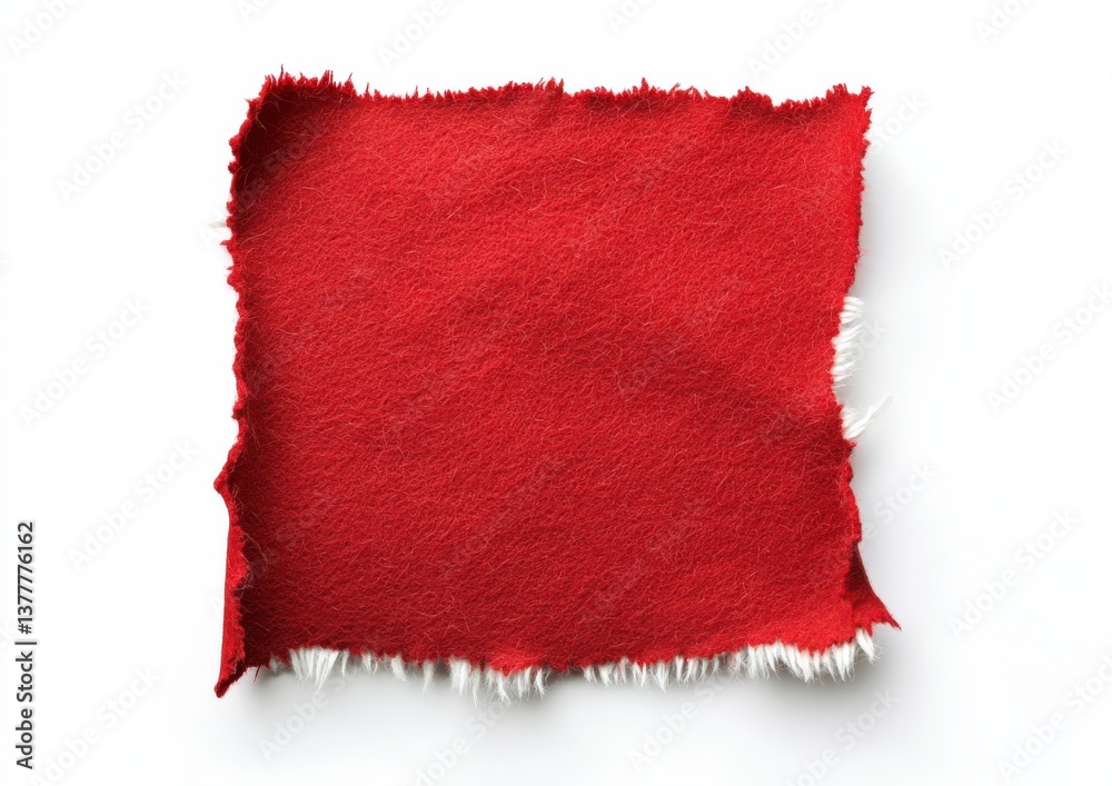 A torn red paper with white edges on a white background A torn red paper with white edges on a white background