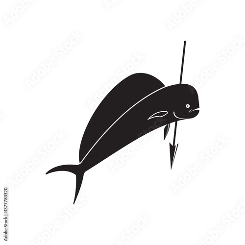 spearfishing silhouette emblem logo illustrations