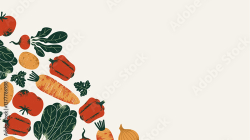 Healthy food background. Various vegetables horizontal composition.
