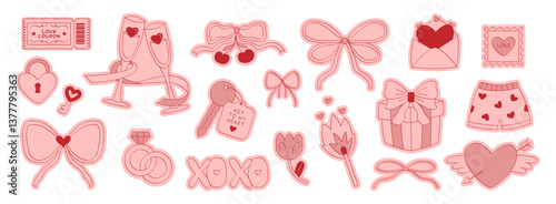 Vintage coquette sticker set