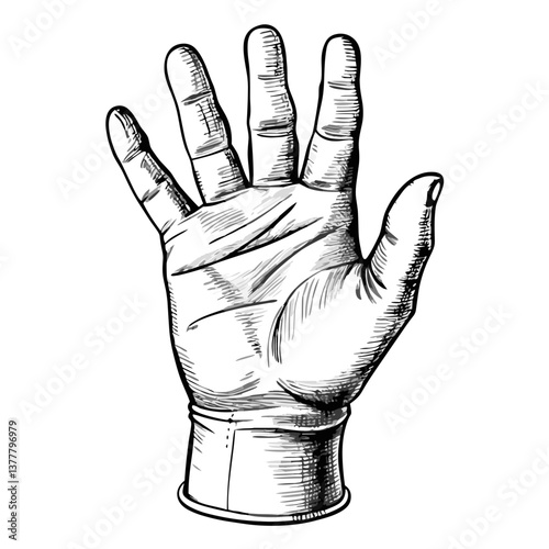 Hand Gesture in Sketch Style Representing Communication  