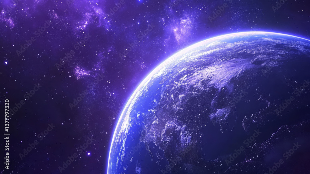 Fototapeta premium stunning view of Earth in cosmic setting