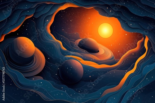 Cosmic Cave A Layered Space Exploration