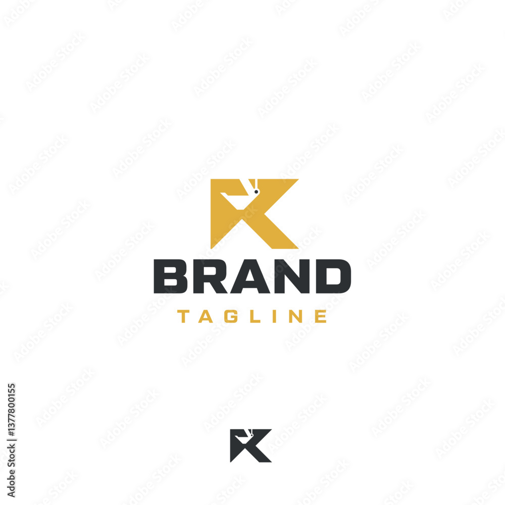 Construction machinery K letter excavator abstract vector logo Construction machinery K letter excavator abstract vector logo