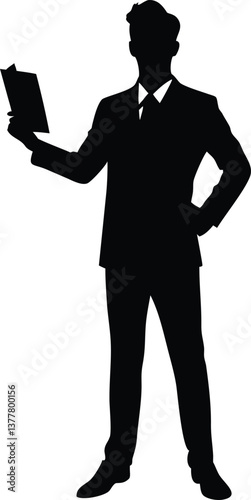 silhouette of a businessman