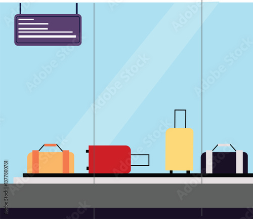 belt transport safety airport luggage scanner with control pad and screens.Terminal Baggage Security Check.