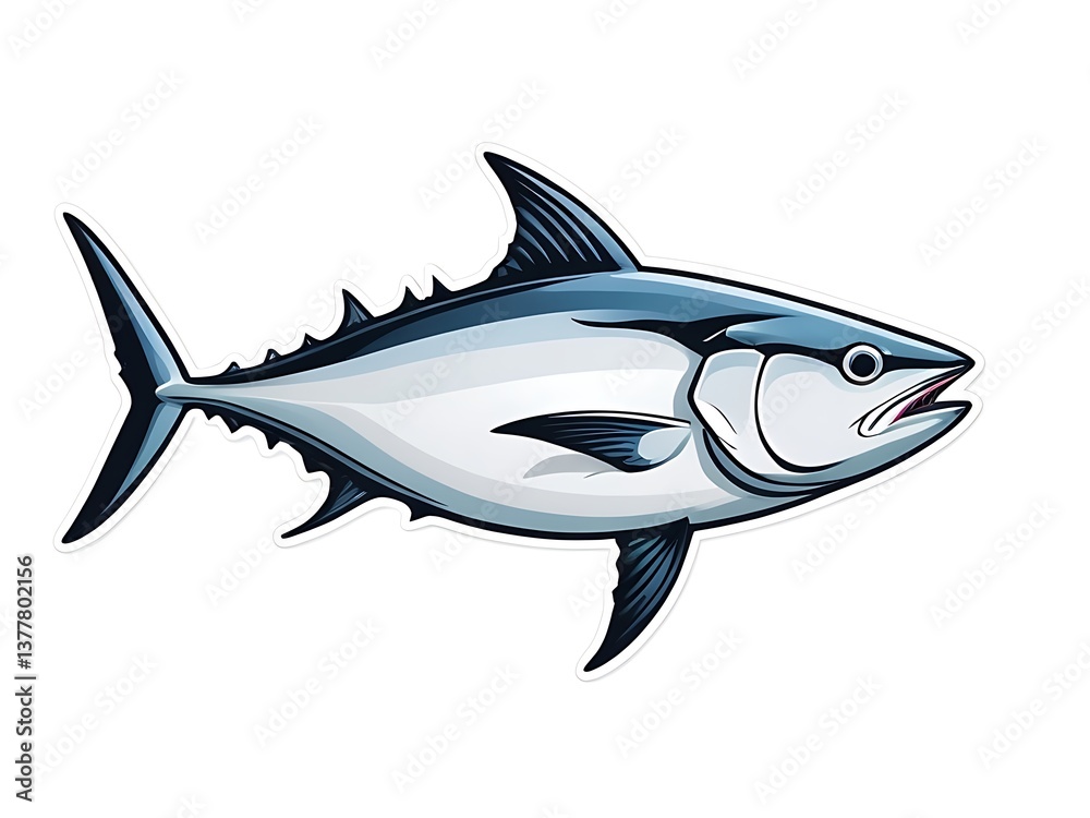 Naklejka premium Tuna fish isolated on white background