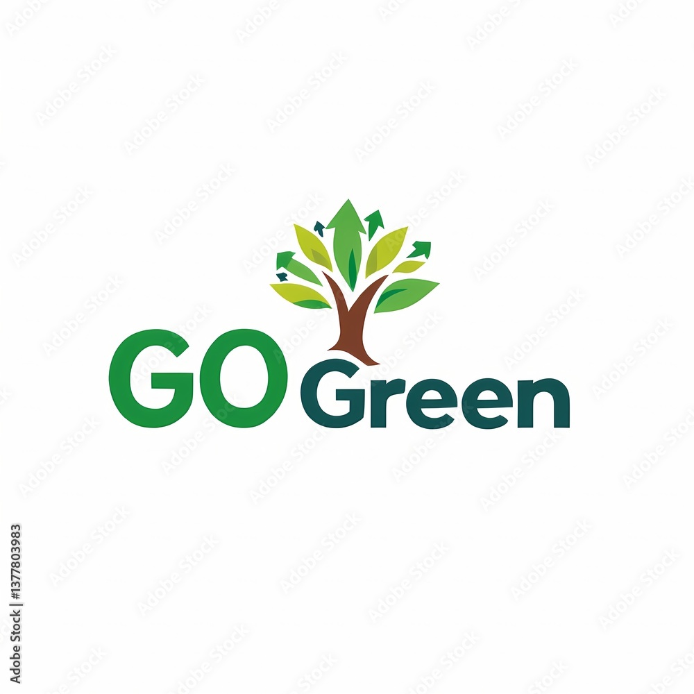 Fototapeta premium Go Green Eco Friendly Growth and Sustainability Logo