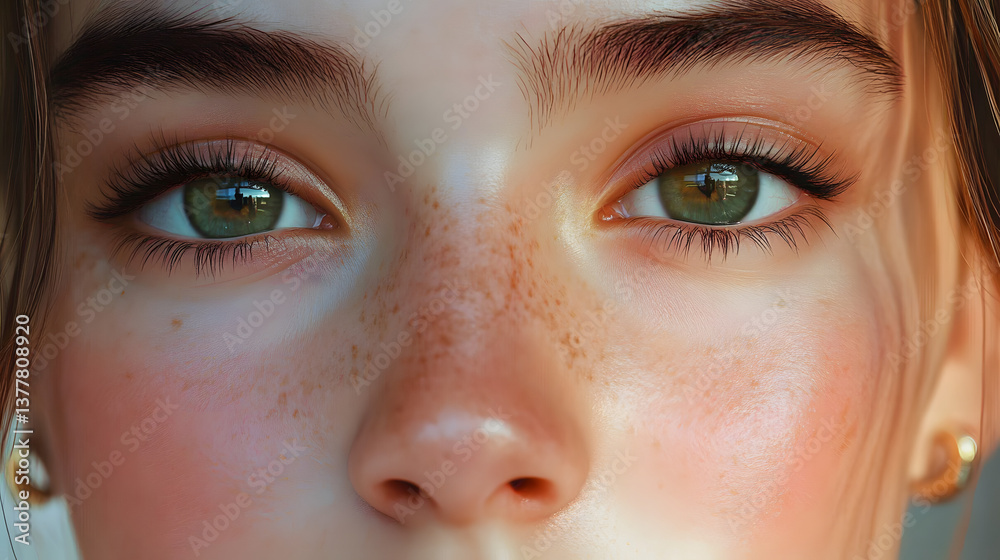 Fototapeta premium close up of face of beautiful young woman