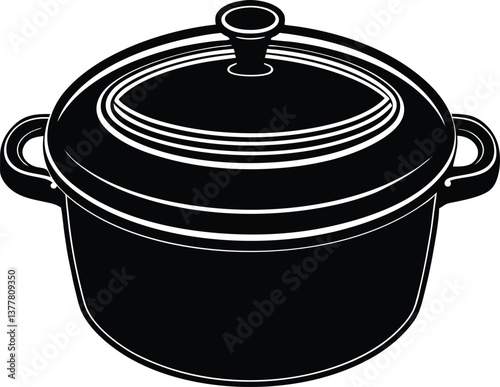 Cooking Pot Silhouette Vector