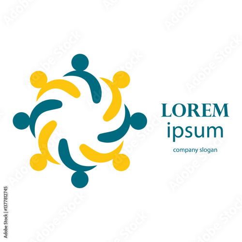 rotating successful people community logo design