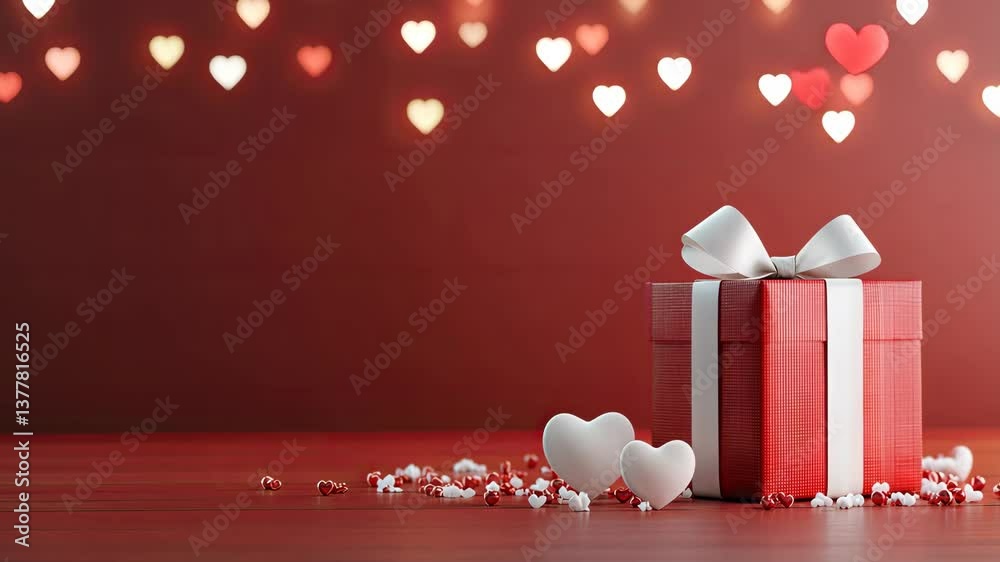 Discover imaginative techniques to embellish a gift for a special occasion using charming hearts and vibrant festive lights