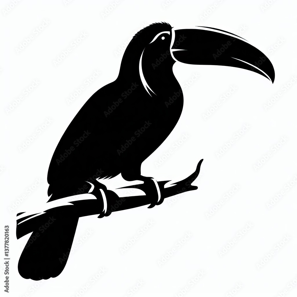 Obraz premium Elegant Bird Silhouette Illustration in Wildlife Setting