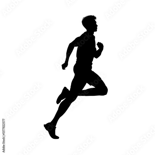 Runner silhouette - vector illustration