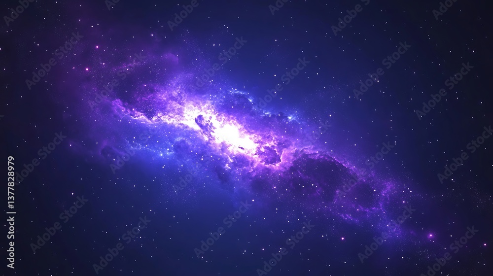 Fototapeta premium Cosmic Nebula with Purple Galaxy.