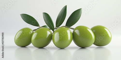 Wallpaper Mural Green Olives on Branch: A Still Life of Lush, Vibrant Fruit Torontodigital.ca