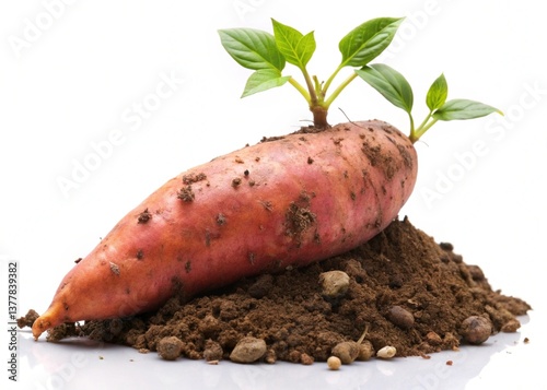 new sweet potatoes in the garden