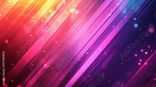 Golden Yellow to Neon Purple with Diagonal Dynamic Mesh, Translucent Spring Distortion, RGB Colour Separation