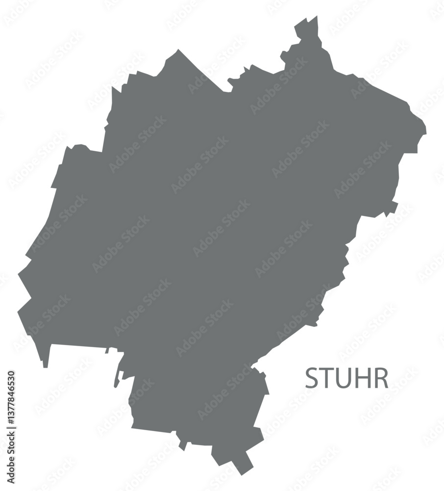 Stuhr city map with boroughs grey illustration silhouette shape Stuhr city map with boroughs grey illustration silhouette shape