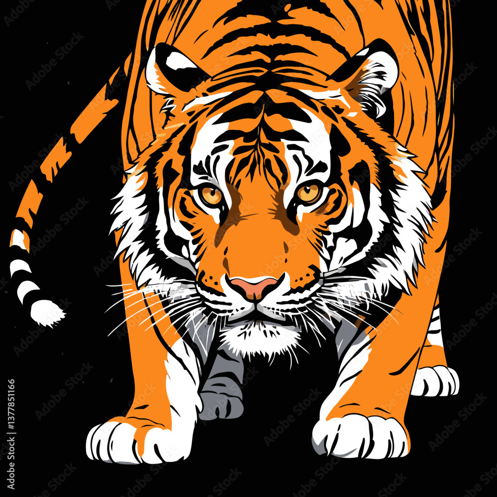Fototapeta premium tiger head vector art for graphic design purposes