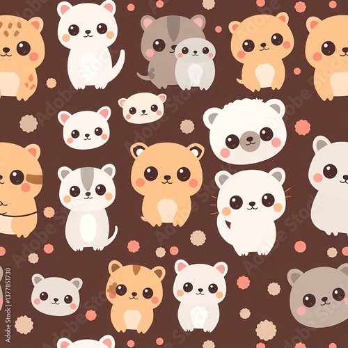 Seamless pattern with panda
