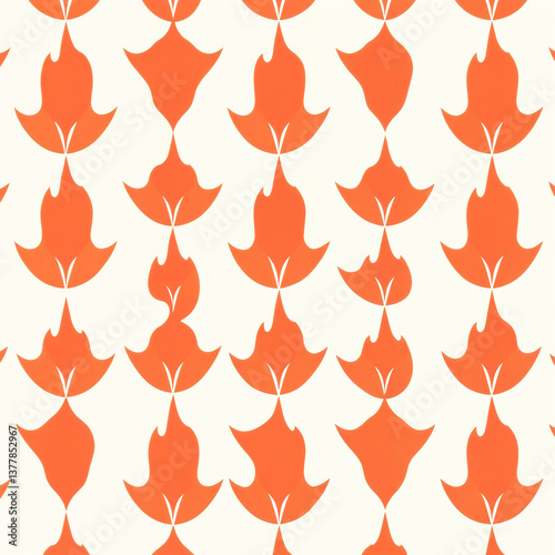 seamless pattern with red leaves